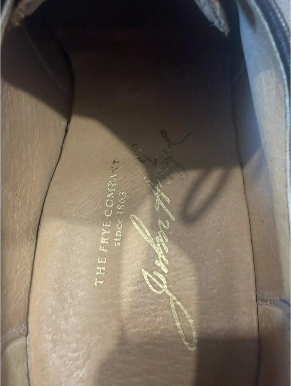 Frye Mens 9.5 D Tan Leather Plain Toe Derby Dress Shoes